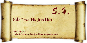 Sára Hajnalka névjegykártya